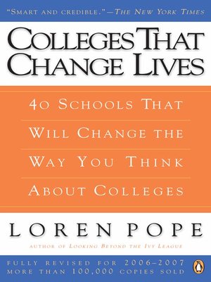 cover image of Colleges That Change Lives